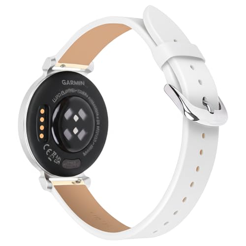 C2D JOY Pulseiras de couro compatíveis com Garmin Lily 2 Pulseira de reposição para smartwatch feminina (branca)