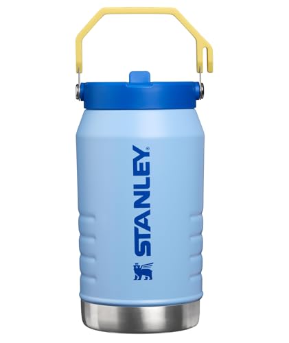 Image of STANLEY IceFlow 2.0 Flip Straw Jug with Handle 64 oz | Twist On Lid and Flip Up Straw | Leakproof for Travel and Sports | Insulated Stainless Steel | BPA-Free | Cornflower Admiral Blue