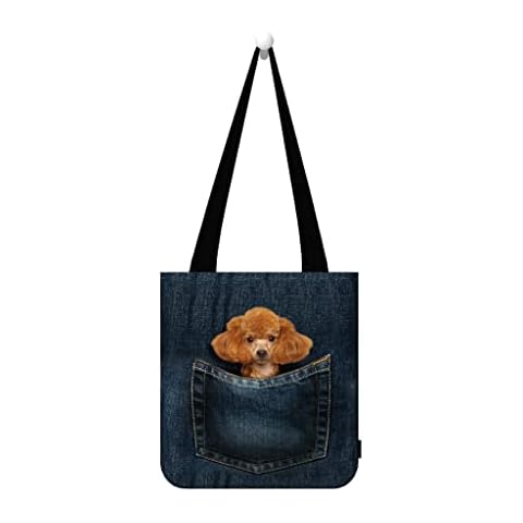 Poodle and Pocket Shoulder Bags Canvas Customized Handbags Cover