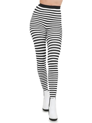 Nylon Striped Tights for Women Opaque Stripe Pantyhose Halloween Cosplay Hose2