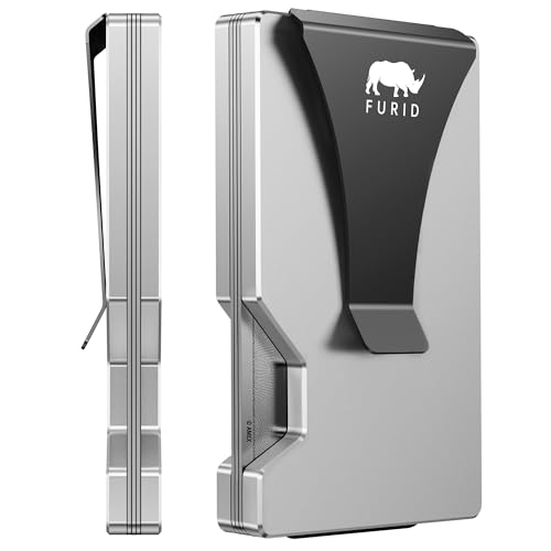Image of furid Minimalist Card Wallet for Men Slim: Rfid Metal Wallet with Money Clip Credit Card Holder - Gift for Man Husband at Brithday Stocking Stuffers