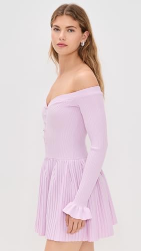 Women's Pink Ribbed Knit Mini Dress4