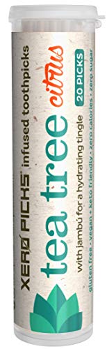 Xero Picks Tea Tree Infused Flavored Toothpicks For Fresh Breath (Citrus) 20 Picks
