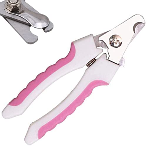 Cortador De Unhas Pet Kit Alicate e Lixa Para Cães e Gatos (Branco e rosa)