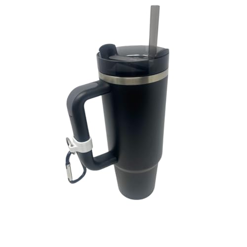 Carabiner Clip Attachment Compatible with Stanley H2.0 40 oz Tumblers | Carabiner & Keychain Attachment for Holding Keys, Wallets, or Other Accessories | Made in USA (White)