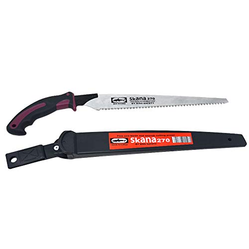 CustomGrips Professional 10.5 Inch Handle Saw, Ideal for Pruning, Horticulture, Tree Trimming, Camping, Gardening, Carpentry with Study High Plated Blade, Replaceable. [Carry Case Included] Large