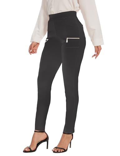 Pull on Dress Pants for Women Work Pants Womens Stretchy High Waitsted Business Casual Zipper Skinny Pant4