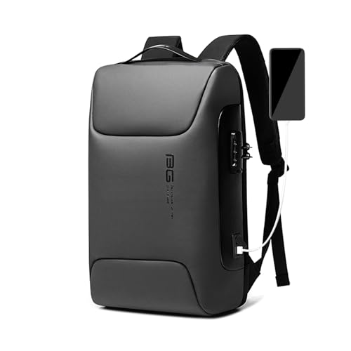 FANDARE Plecak antykradzieżowy z portem USB dla mężczyzn i kobiet, z kieszenią na laptopa o przekątnej 15,6", wodoszczelny, plecak biznesowy, plecak szkolny, tornister Daypacks, szary, L, Praktyczne