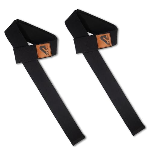 Image of Boldfit Weight Lifting Straps Wrist Supporter for Gym Training, Deadlift Grip Heavy Workout Accessory for Men & Women, Strength Training Weightlifting Strap - 1 Pair - Black