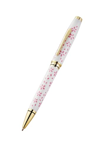 Image of Cross Coventry Black Lacquer with Gold-Tone Appointments Refillable Ballpoint Pen - Medium Point, Black Ink, Presented in a Premum Box (Pearl White)
