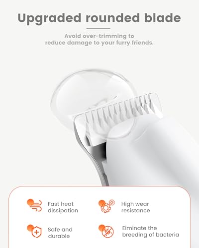 PAPMINI Dog Paw Trimmer with LED Light, Ultra-Low Noise Paw Trimmer for Dogs, Cordless Dog Clippers for Grooming with LED Display, Type-C Rechargeable Pet Clippers for Pads, Ears, Eyes, Face, Rump — view 4