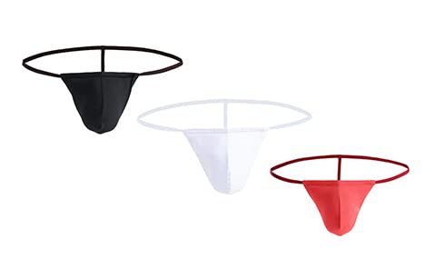 Mens Polyester Spandex Soft and Comfortable Thong G String (Pack of 3) Underwear Innerwear (Medium, Multicolor)-image-48
