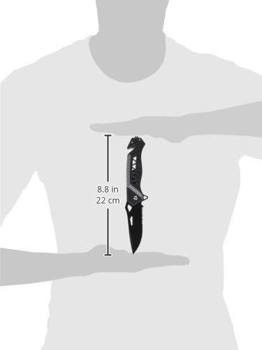 Smith & Wesson SW608BLS 8.5in High Carbon S.S. Folding Knife with 3.4in Serrated Drop Point Blade and Aluminum Handle for Tactical, Survival and EDC