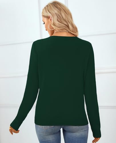 Image of QUALFORT Women's 100% Cotton Sweater, Basic Lightweight Long Sleeve Pullover