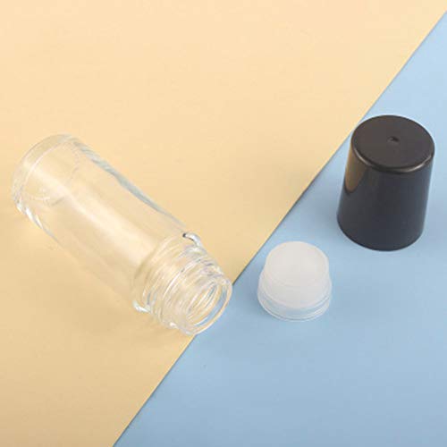 Constore 4 Pcs 30Ml Deodorant Glass Roller Bottles With Plastic Roller Ball Black Cap Leak-Proof Massage Roll On Bottles Containers #TOP6
