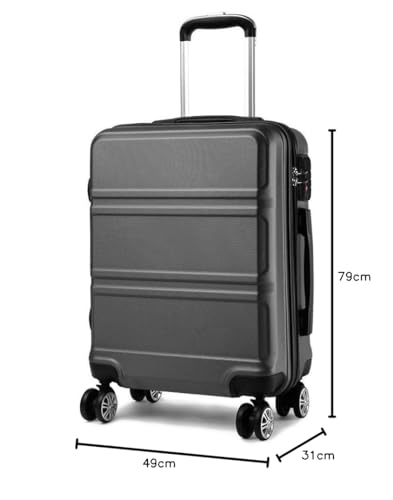 Miniatura 10 de Kono Maletas De Viaje Grandes Rígida Abs 74cm Maleta Grande Equipaje De Mano Con 4 Ruedas Y Cerradura De Combinación Tsa 74x48x30cm L, Gris