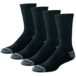 Amazon Uniformes De Trabajo Amazon Essentials Calcetines Acolchados de Trabajo, de algodón, de Media caña y con Alto Rendimiento Hombre, 4 Pares, Negro, 46-48.5