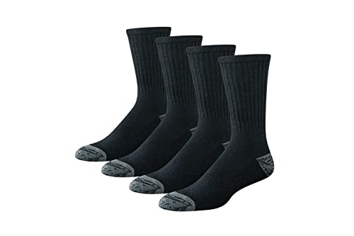 Amazon Essentials Men's Cotton Breathable Cushioned Performance Work Crew Sock, 4 Pairs