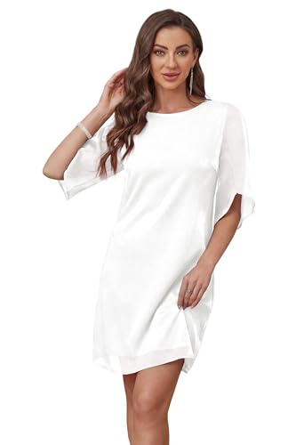 Image of RUMIA Womens Cocktail Dresses Flutter Sleeve Wedding Guest Dresses for Women 2026 Trendy