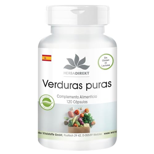 Extractos de Verduras + Alga Espirulina – Multivitamínico natural a base de extractos de verduras – 120 cápsulas | HERBADIREKT by Warnke Vitalstoffe - Calidad de farmacia alemana