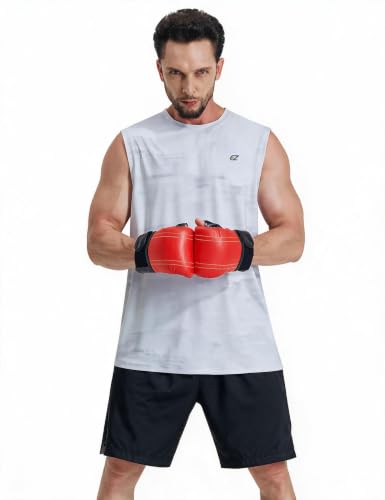 Image of EZRUN Men's Workout Sleeveless Shirts Quick Dry Muscle Swim Shirt Gym Fitness Running Beach Tank Tops