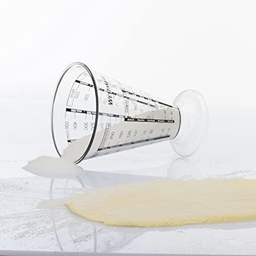 Westmark Measuring Beaker, with Precision Measuring Cone, Multilingual Measuring Scales and Various Units of Measurement, Funnel Shape, Volume: 0.5 Litres, Plastic, Gerda, Transparent, 30762270