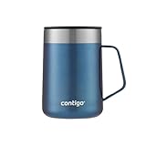Contigo Streeterville Stainless Steel Mug with Handle and Splash-Proof Lid, Vacuum-Insulated Metal Cup for Coffee and Tea with Handle and Grip Base to Prevent Slipping, Blue Corn, 14 oz (414 mL)