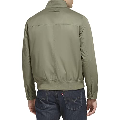 Dockers Men's Bomber Jacket With Snap Racer Collar, Olive, X-Small #TOP1