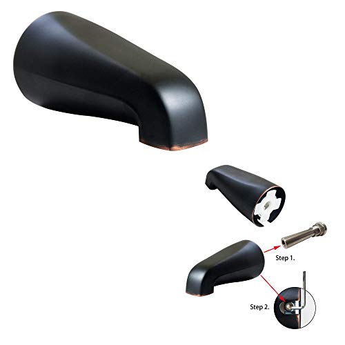 Sento Slip On Oil Bronze Universal Heavy Durable Metal Bathroom Tub Spout Without Diverter, Heavy Duty Metal Bathtub Faucet Without Shower Diverter - 4 Inches 1/2" Copper Pipe, Oil-Rubbed Bronze #TOP1