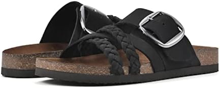 WHITE MOUNTAIN Shoes Healing Women's Flat Sandal, Black/Nubuck, 8 M | Image 1