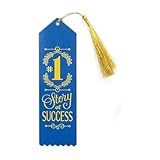Genuine Fred Novel Achievement Bookmark, Story of Success, Coated Steel with Gold Tassel, 1.9" x 6.9" - Great Gift for Book Lovers, Teachers, Graduates, New Job