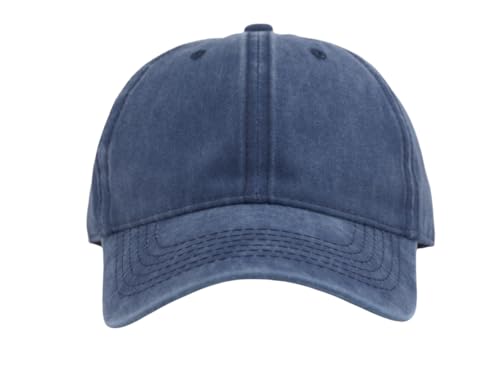 Image of Vintage Washed Cotton Baseball Caps Men Women Adjustable Unstructured Low Profile Dad Hat