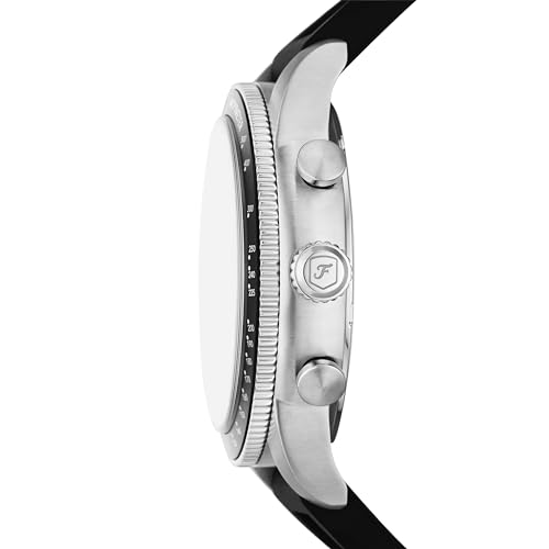 Fossil Silicone Analog Yellow Dial Men Watch-Fs6044, Black Band - Image 3