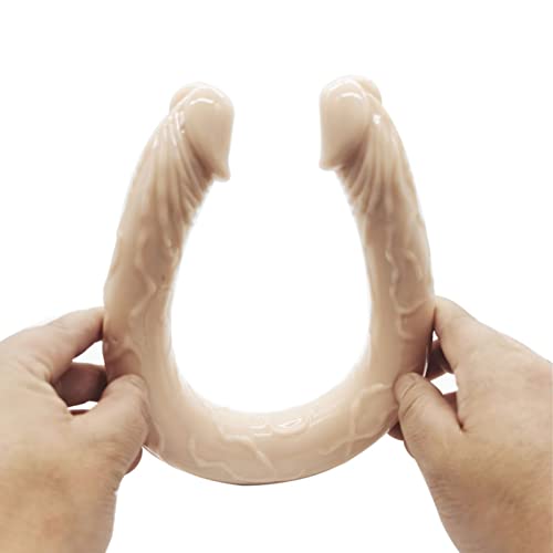17.5 Inch Double Ended Dildo, Realistic Dildo For Sex Two Head Dildo Adult Toys (Flesh) #TOP1