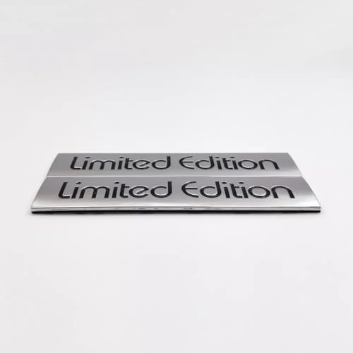 Image of Pair Set Limited Edition Sticker Emblem 3D Badge Decal Car Rear Trunk Accessories (Silver Black)