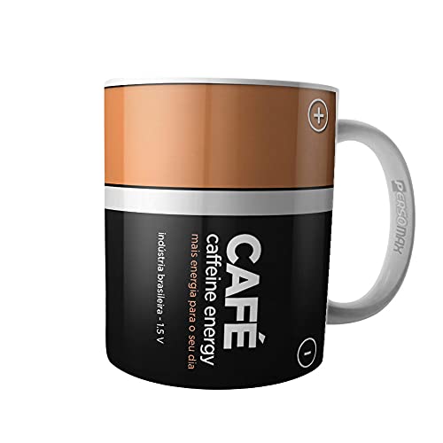Caneca Café Pilha Caffeine Energy Geek Nerd Humor Meme