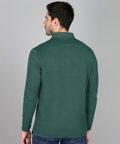 Image of Alan Jones Clothing Men's Cotton Regular Fit Solid Full Sleeves Polo T-Shirt