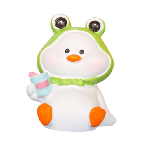 Statue de Canard de Dessin animé ZXQUEGF Décoration de Bureau avec Accessoire Vert