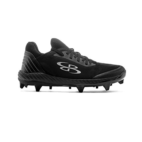 Boombah Men's Raptor Low Molded Cleats Black/Black - Size 3.5