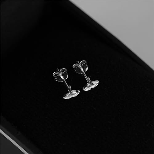 Fine Silver 999 Mini Ginkgo Leaf Stud Earrings4
