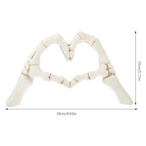 Estatua Decorativa Mano Esqueleto Corazón Resina 24 cm miniatura 2
