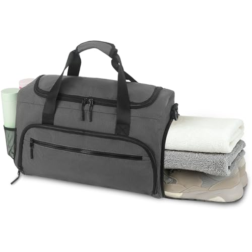 Image of Gym Bag for Men Women, Sports Duffle Bag with Wet Pocket & Shoes Compartment, Water Resistant Overnight Weekender Bag Duffel Bag
