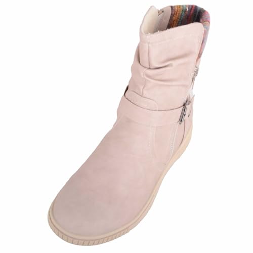 Bottines d'hiver femme chaudes à fermeture éclair latérale pratique