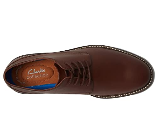 Clarks Uomo Jaxen Low Oxford, Pelle marroncino