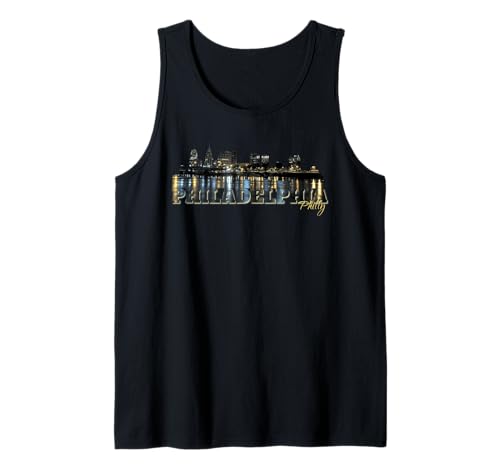 Filadelfia Horizonte Nocturno Ciudad de Filadelfia Pennsylvania Arte Camiseta sin Mangas