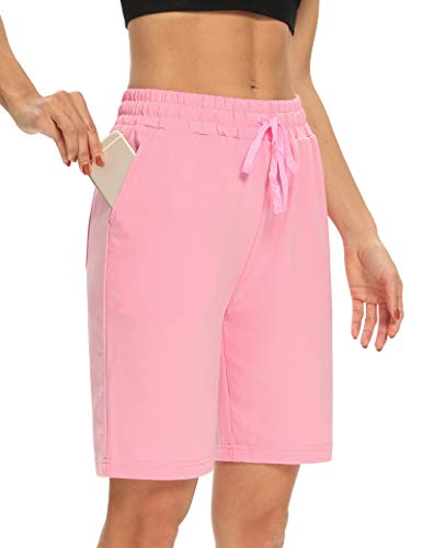 Image of DIBAOLONG Womens Yoga Shorts Loose Comfy Drawstring Lounge Bermuda Shorts with 3 Pockets | Elastic Waist, Comfy Lounge Fit, 3 Pockets