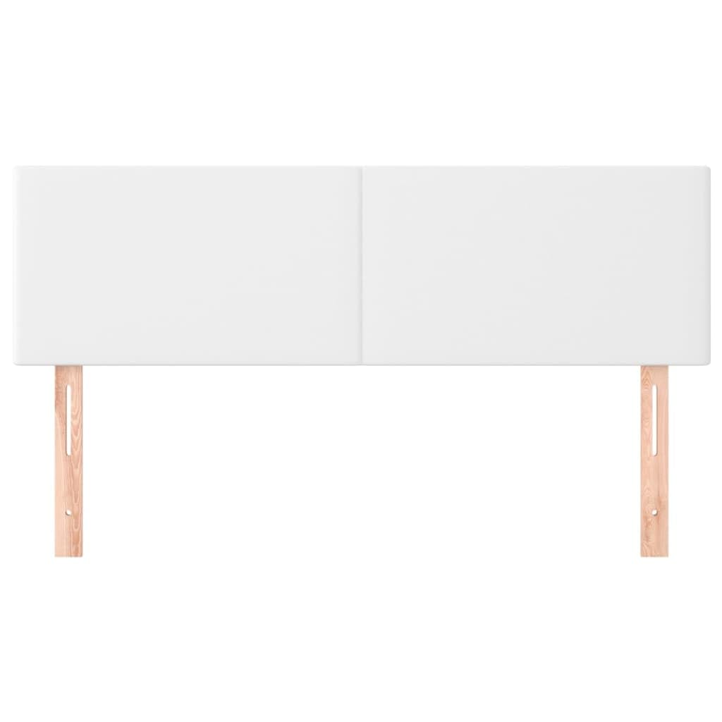 vidaXL Kopfteil Betthaupt Polsterkopfteil Bettkopfteil für Bett Bettgestell Bettrahmen Schlafzimmer Bettzubehör Weiß 144x5x78/88cm Kunstleder