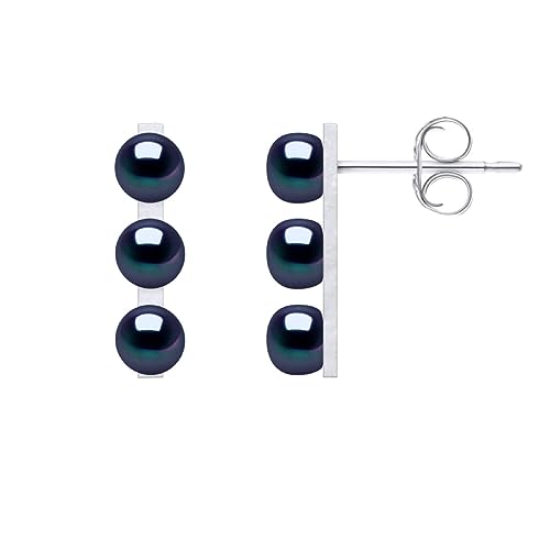 Boucles d'oreilles pendantes perles de culture d'eau douce et argent 925