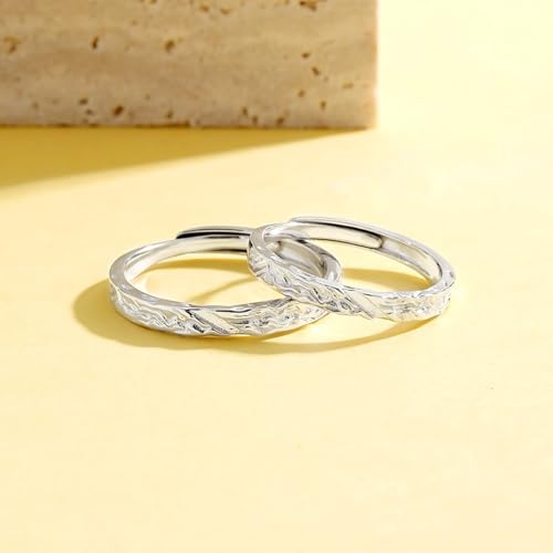 Bague ajustable style écorce en argent à porter au quotidien - 6