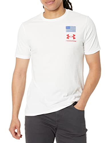 Under Armour Men's Freedom Flag T-Shirt, White (100)/Red, Medium